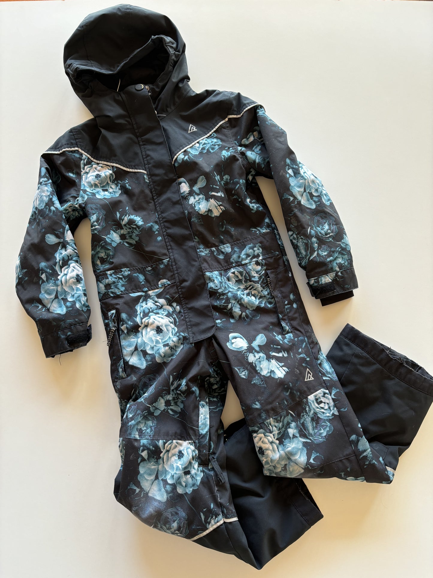 Black Floral One Piece Snow Suit