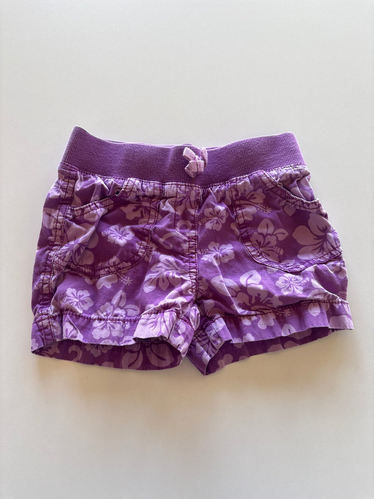 Purple Floral Shorts