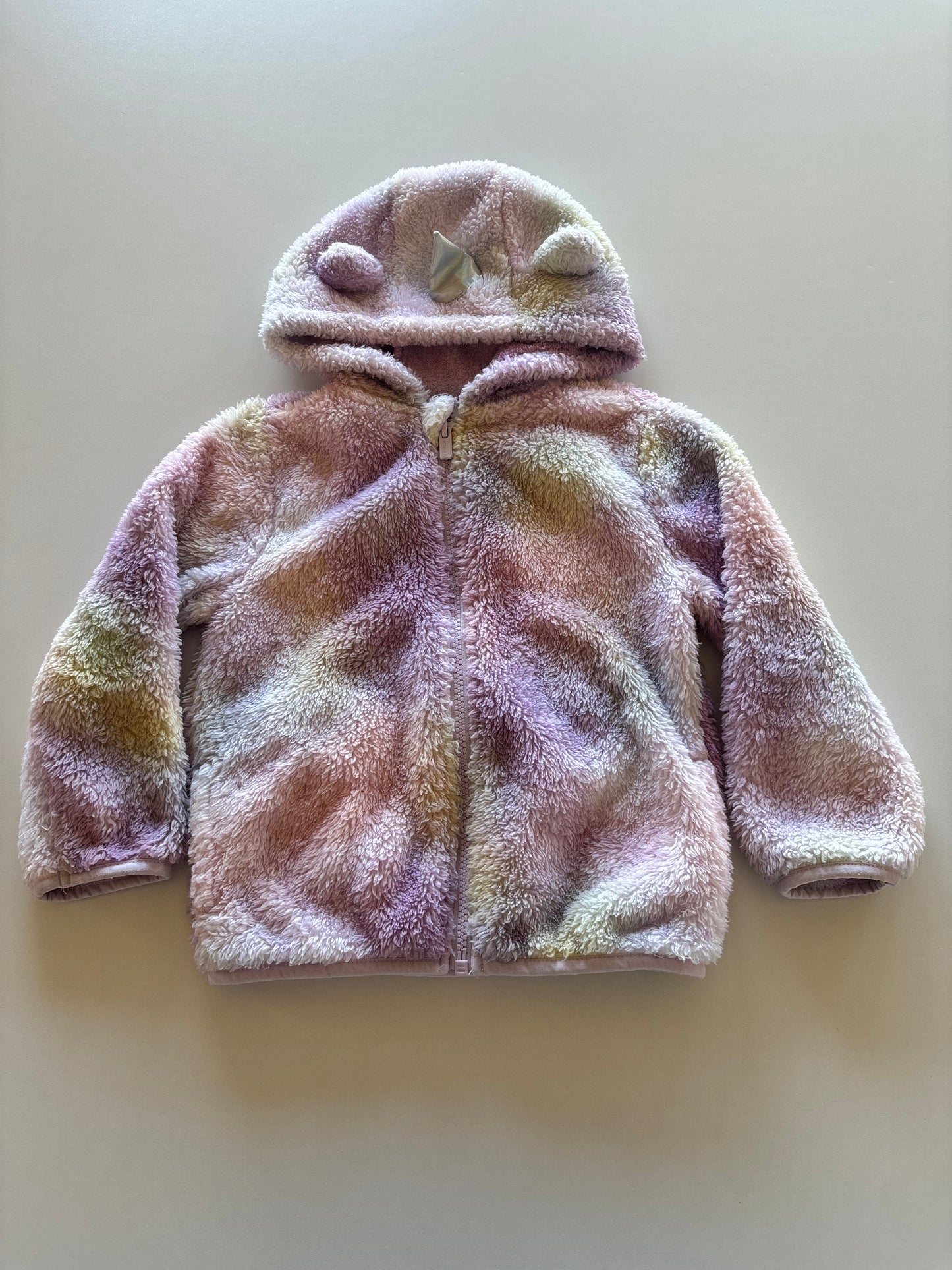 Pastel Rainbow Shaggy Unicorn Zip Up Hoodie