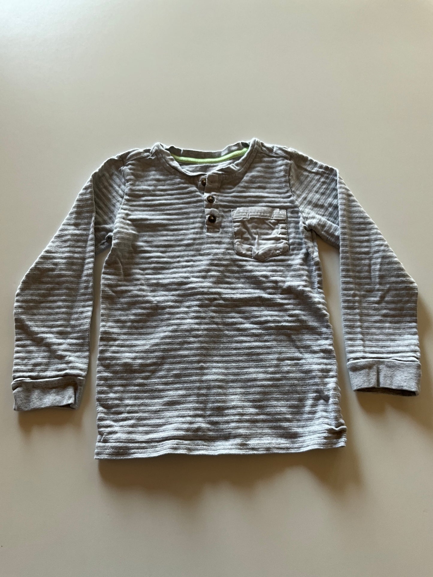 Ribbed Grey Henley Shirt