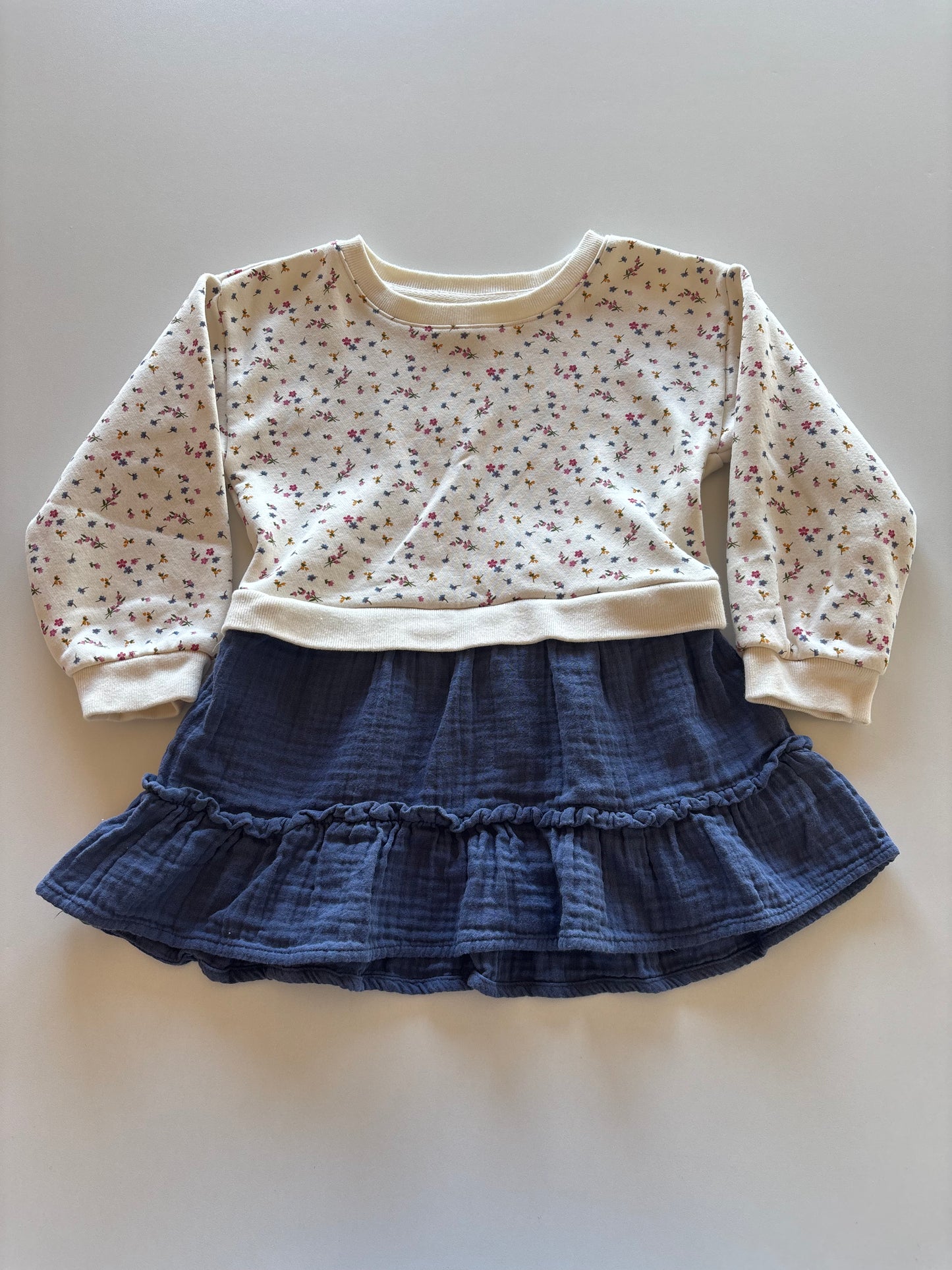 NWOT Cream Floral Sweater Dress