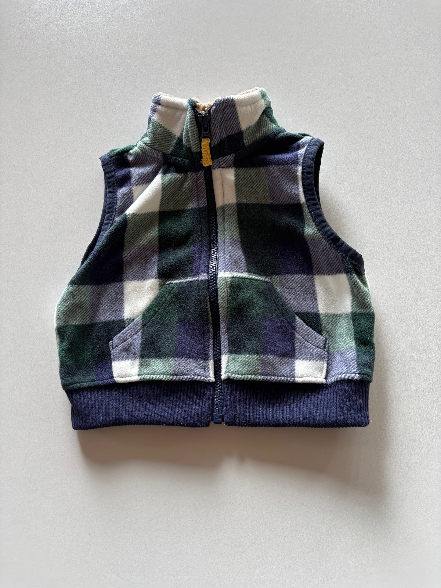 Plaid Fleece Vest