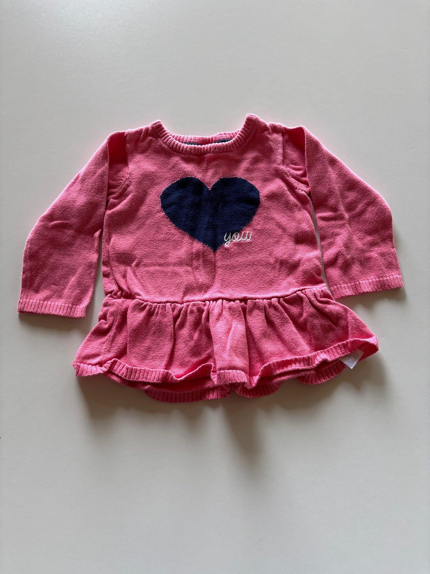 Pink Heart Peplum Shirt
