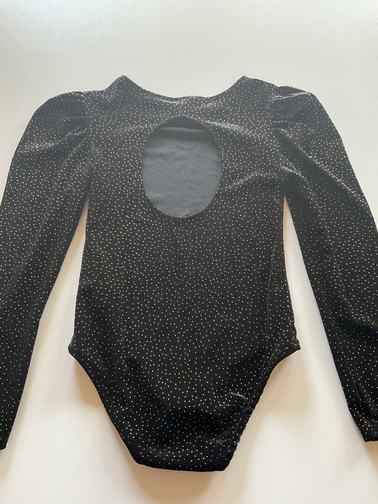 Black & Gold Velour Bodysuit