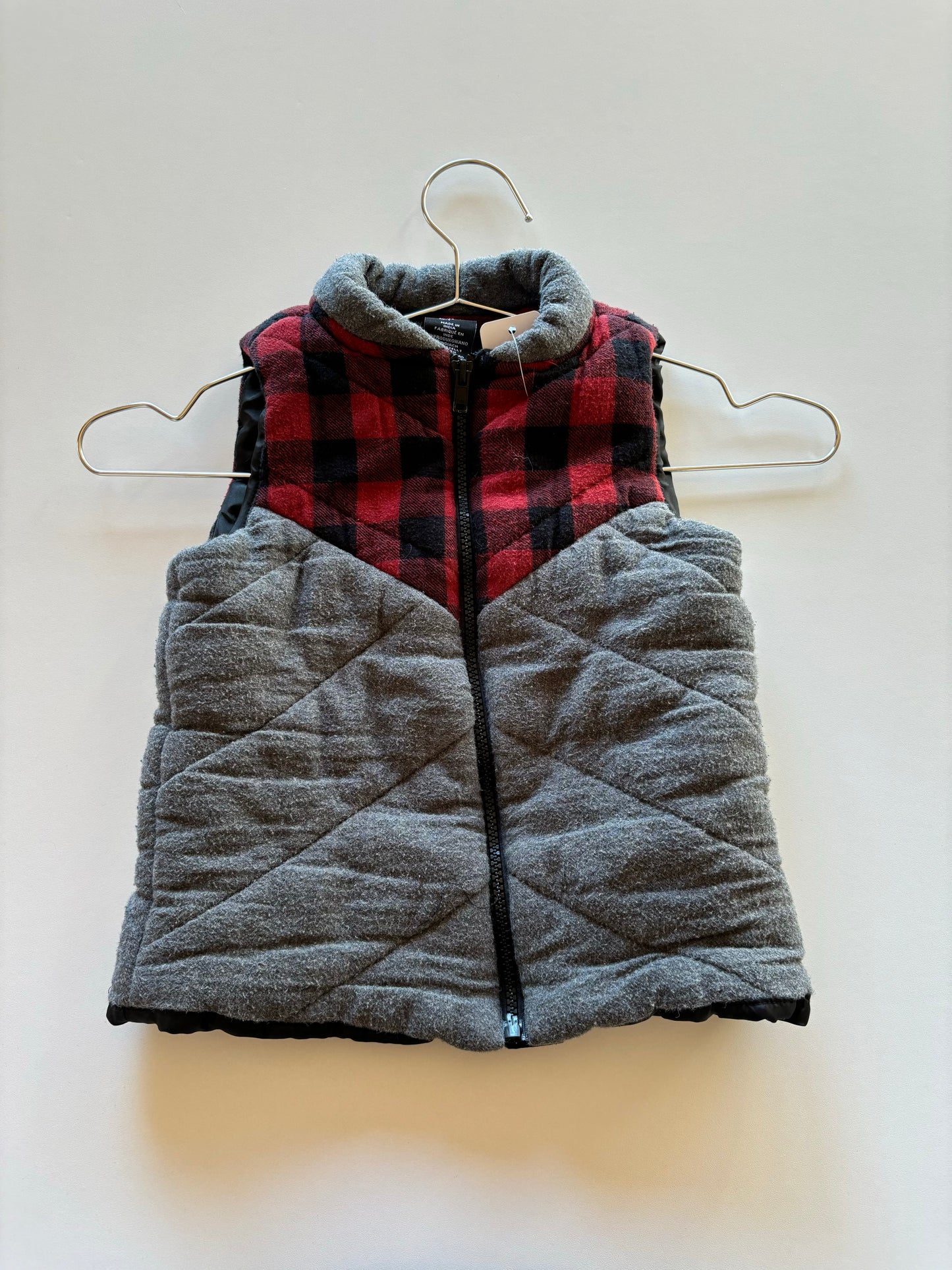 Grey & Buffalo Plaid Vest