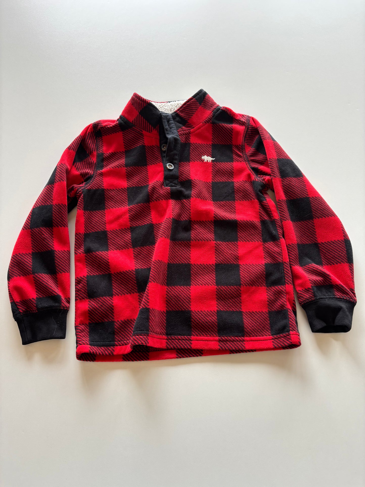 Black & Red Plaid Fleece Pull Over