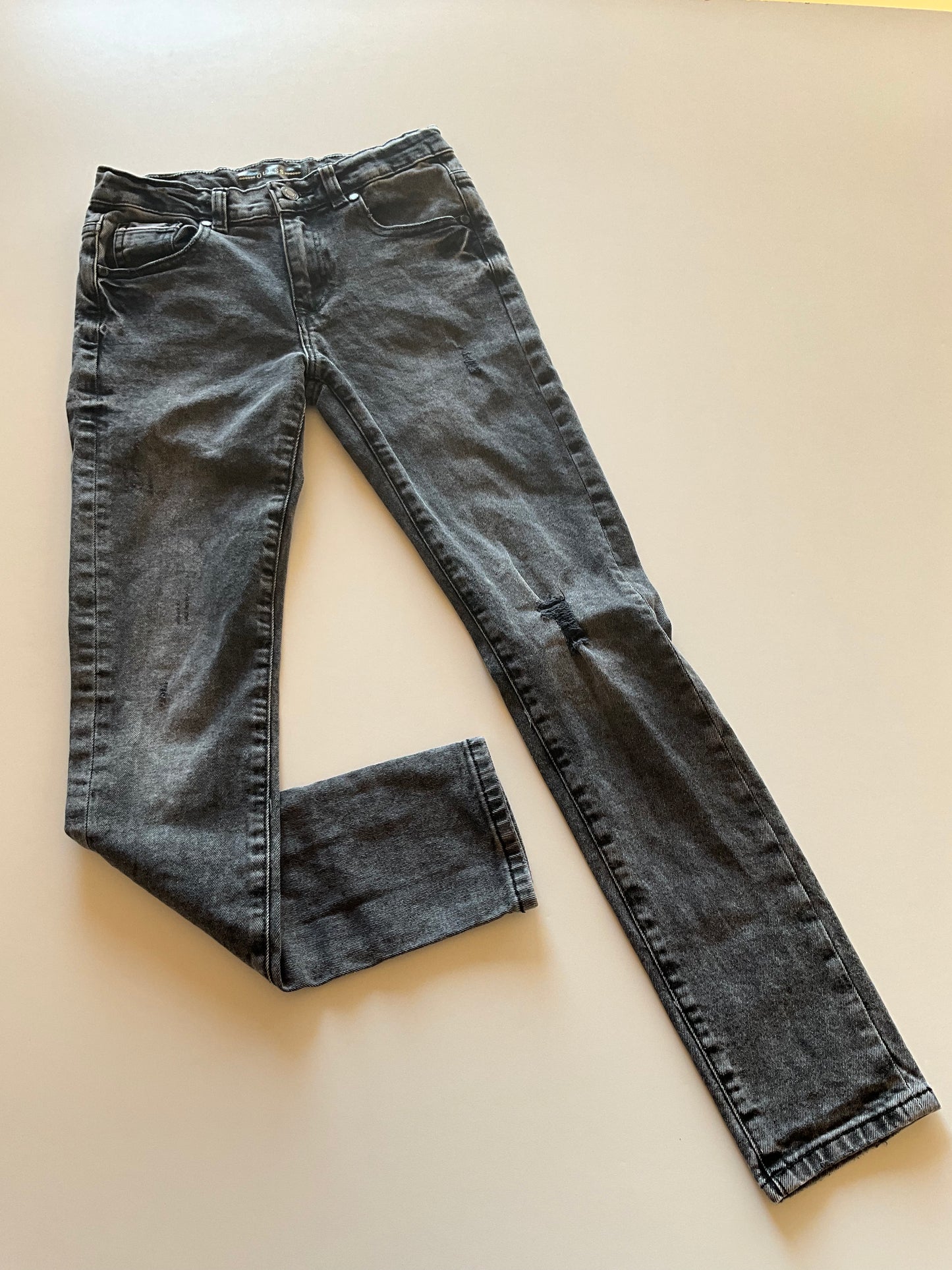 Black Grey Distressed Denim