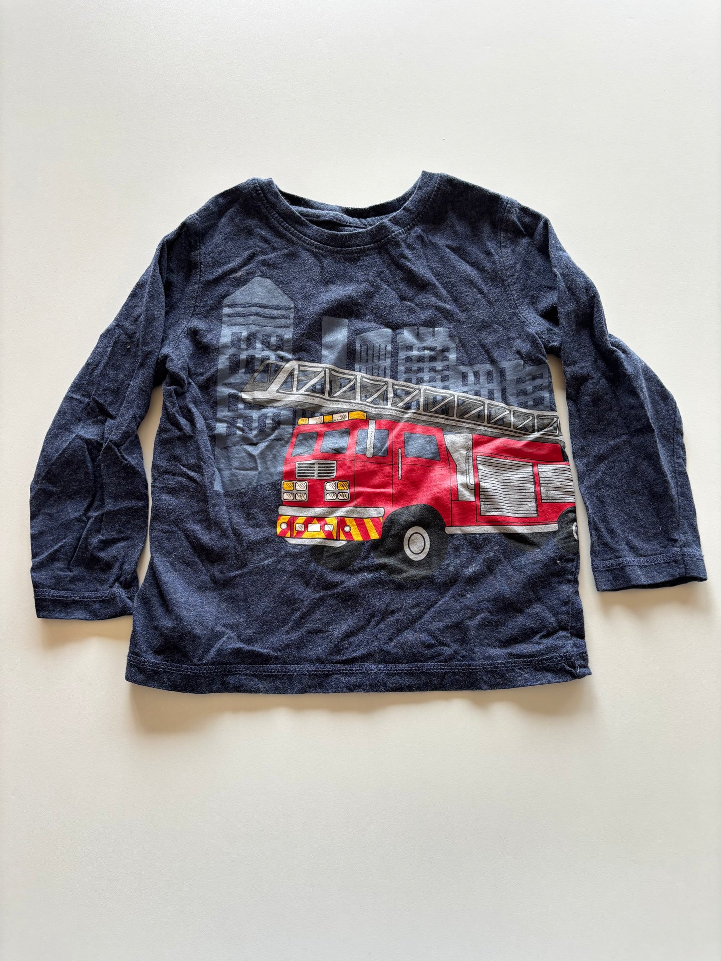 Blue Melange Fire Truck Shirt