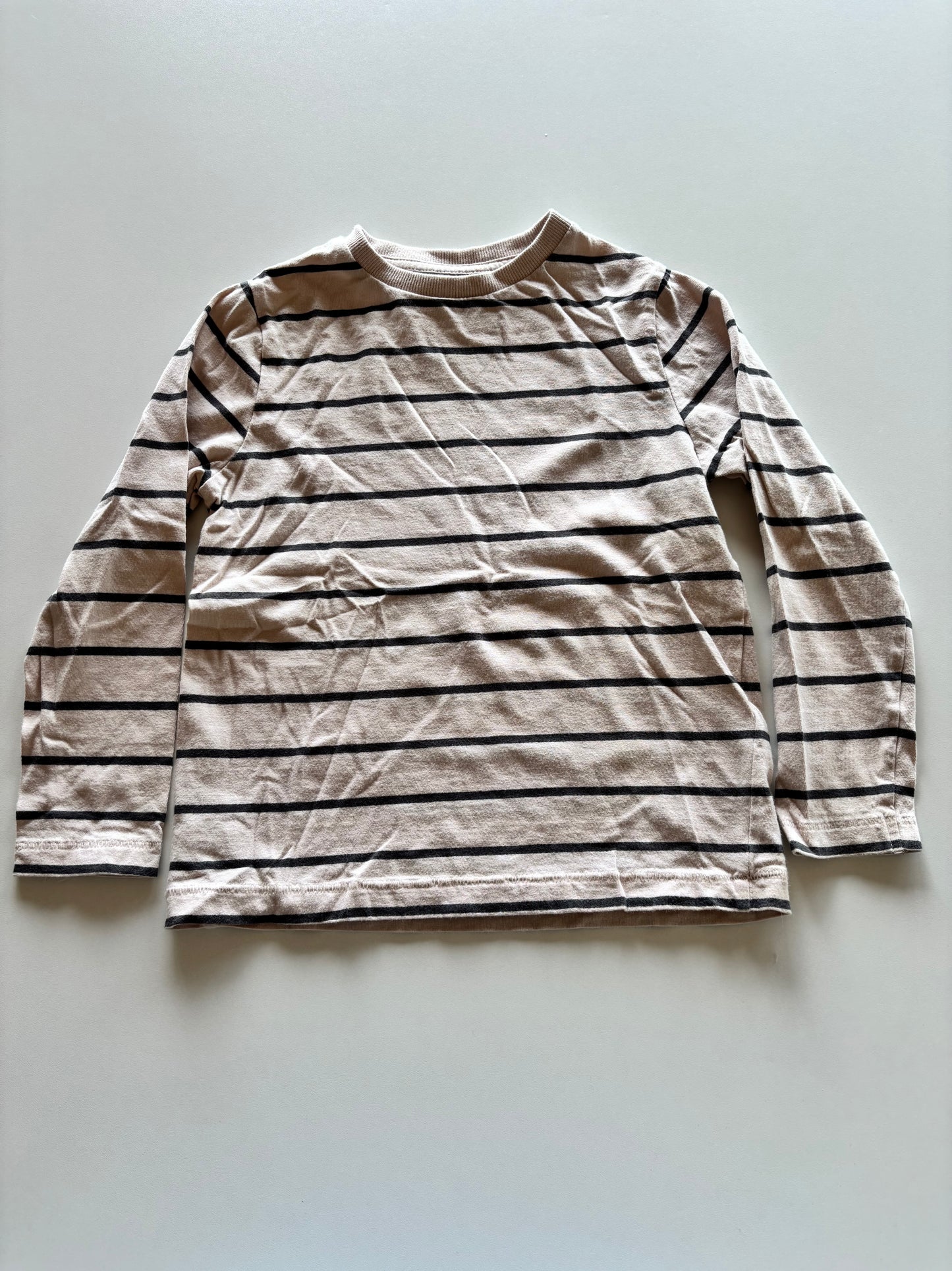 Tan & Grey Striped Shirt