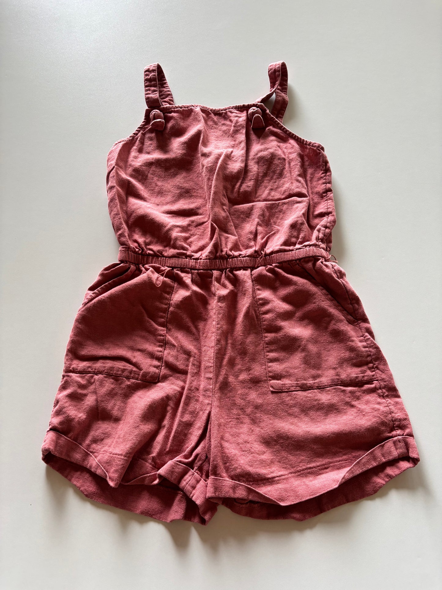 Dusty Rose Linen Romper
