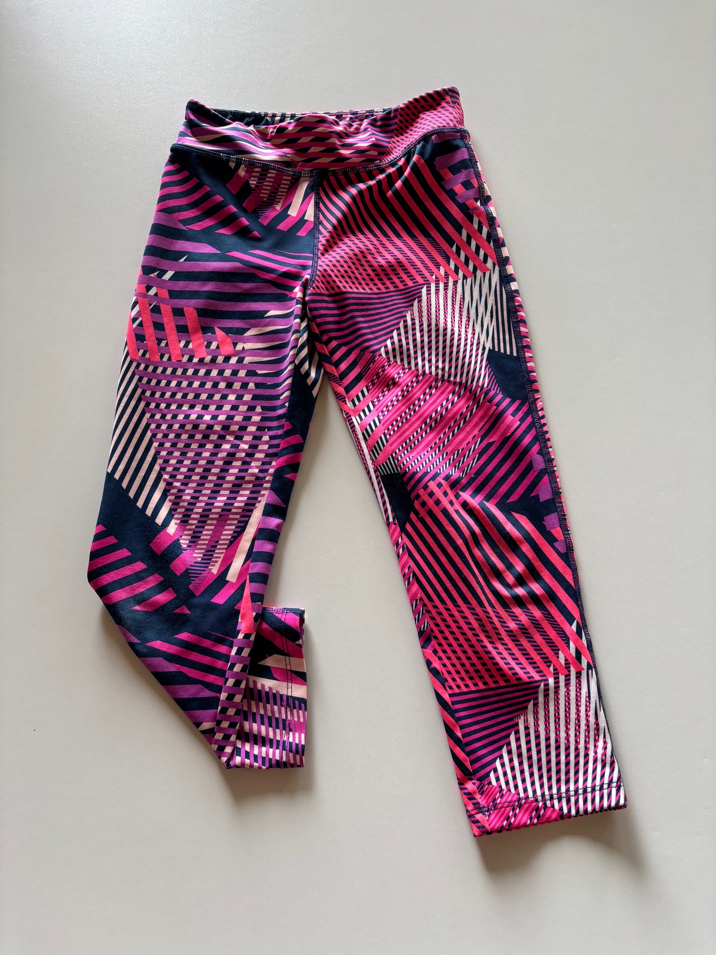 Pink Patterned Athletic Crops