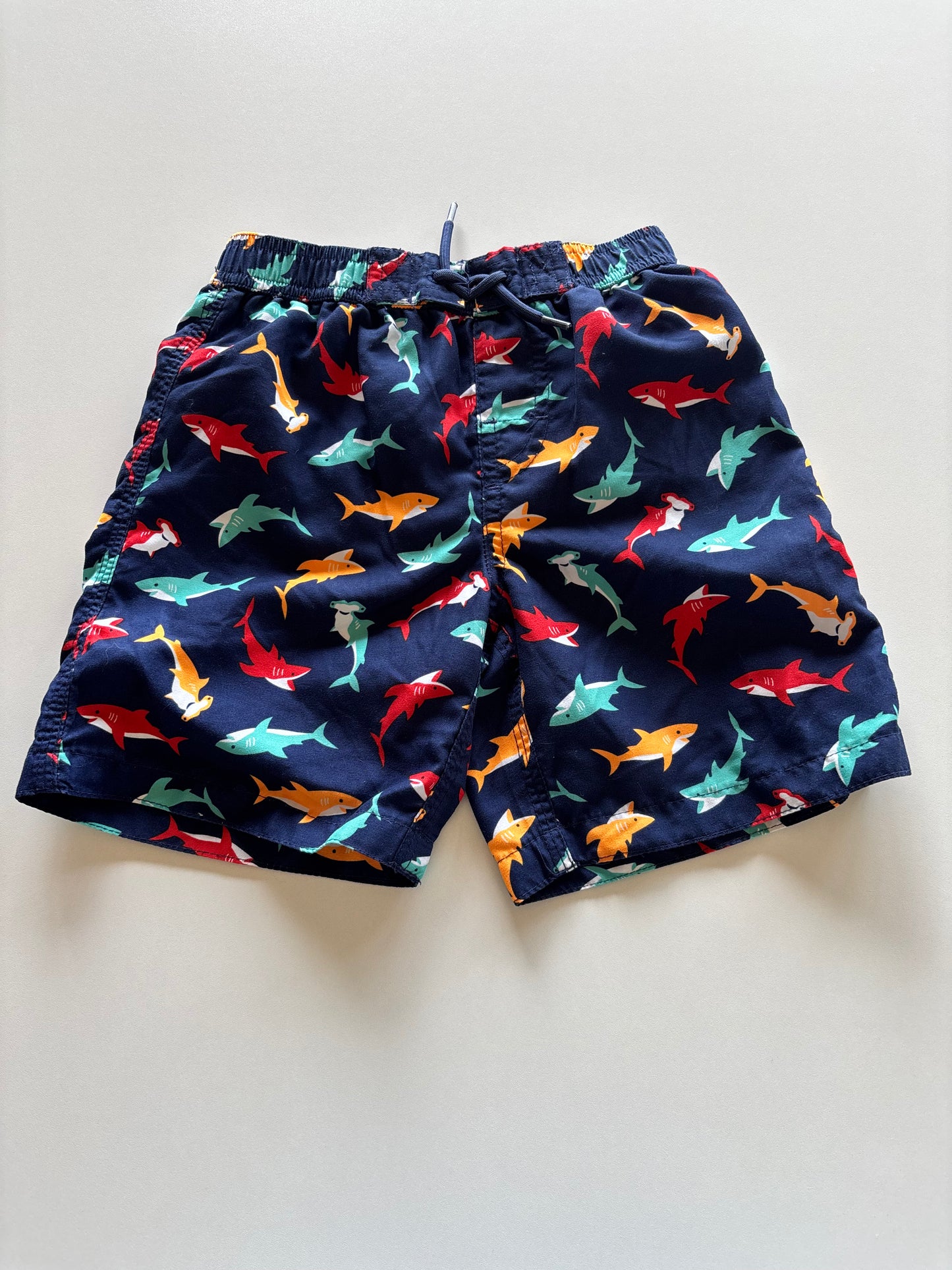Navy Sharks Swim Trunks