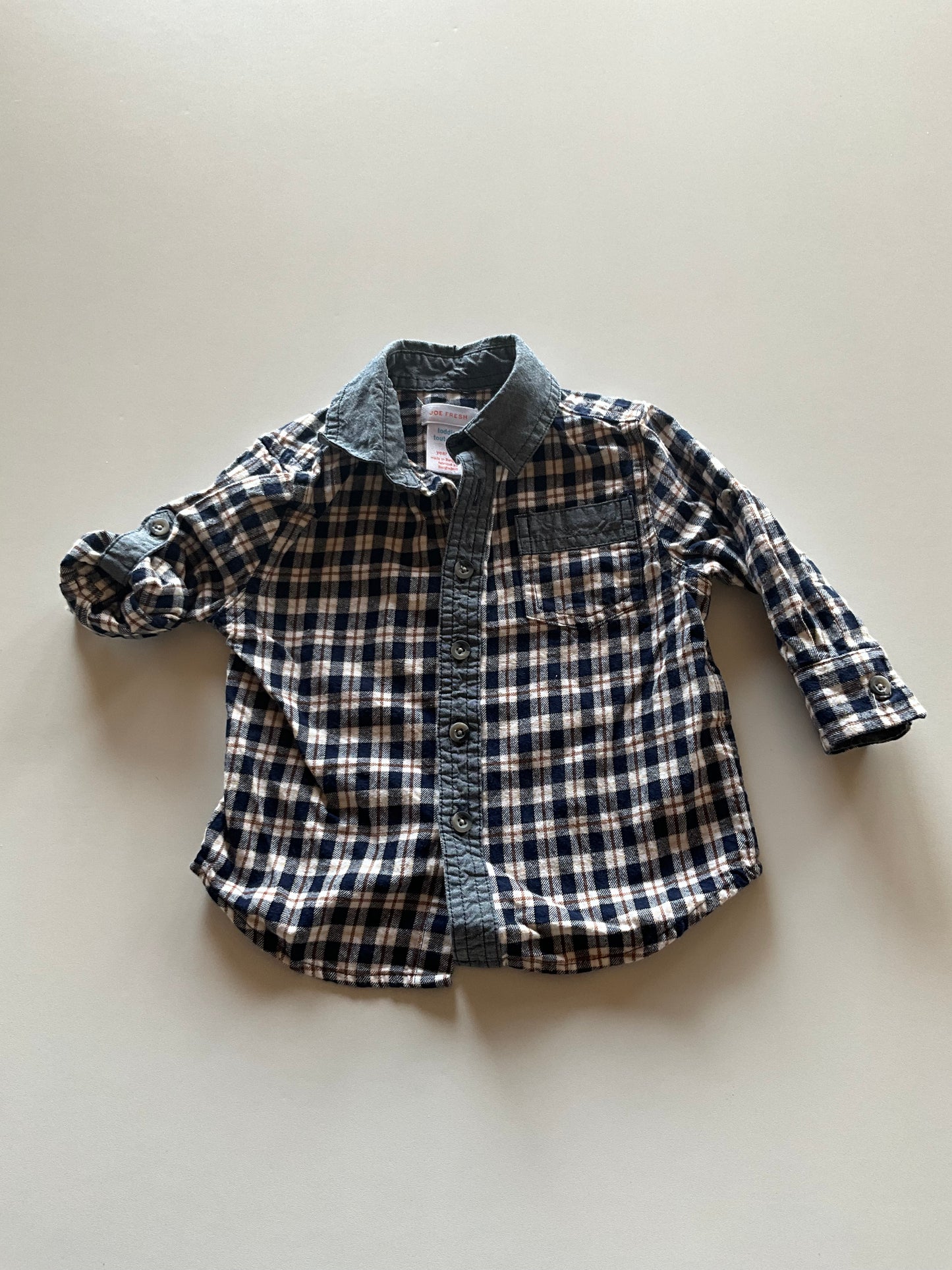 Blue & Brown Plaid Flannel Shirt