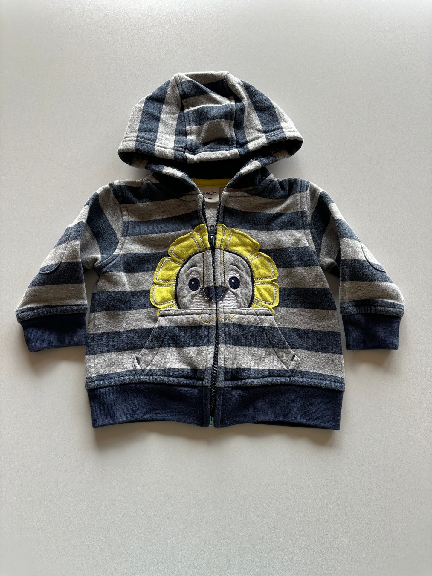 Striped Lion Zip Up Hoodie
