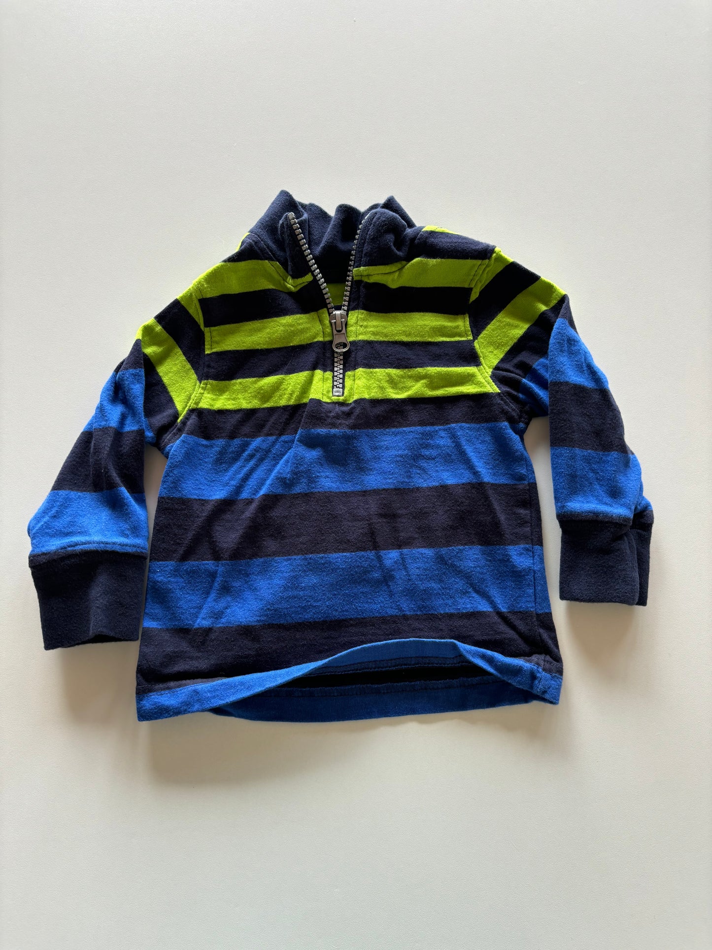 Blue & Lime Striped 1/4 Zip