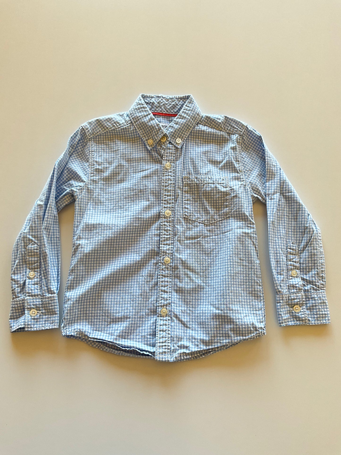 Light Blue & White Plaid Shirt