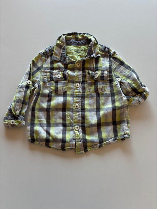 Yellow & Grey Plaid Shirt