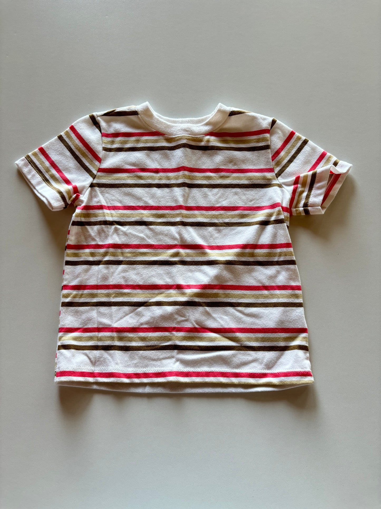 Coral & Brown Striped Tee