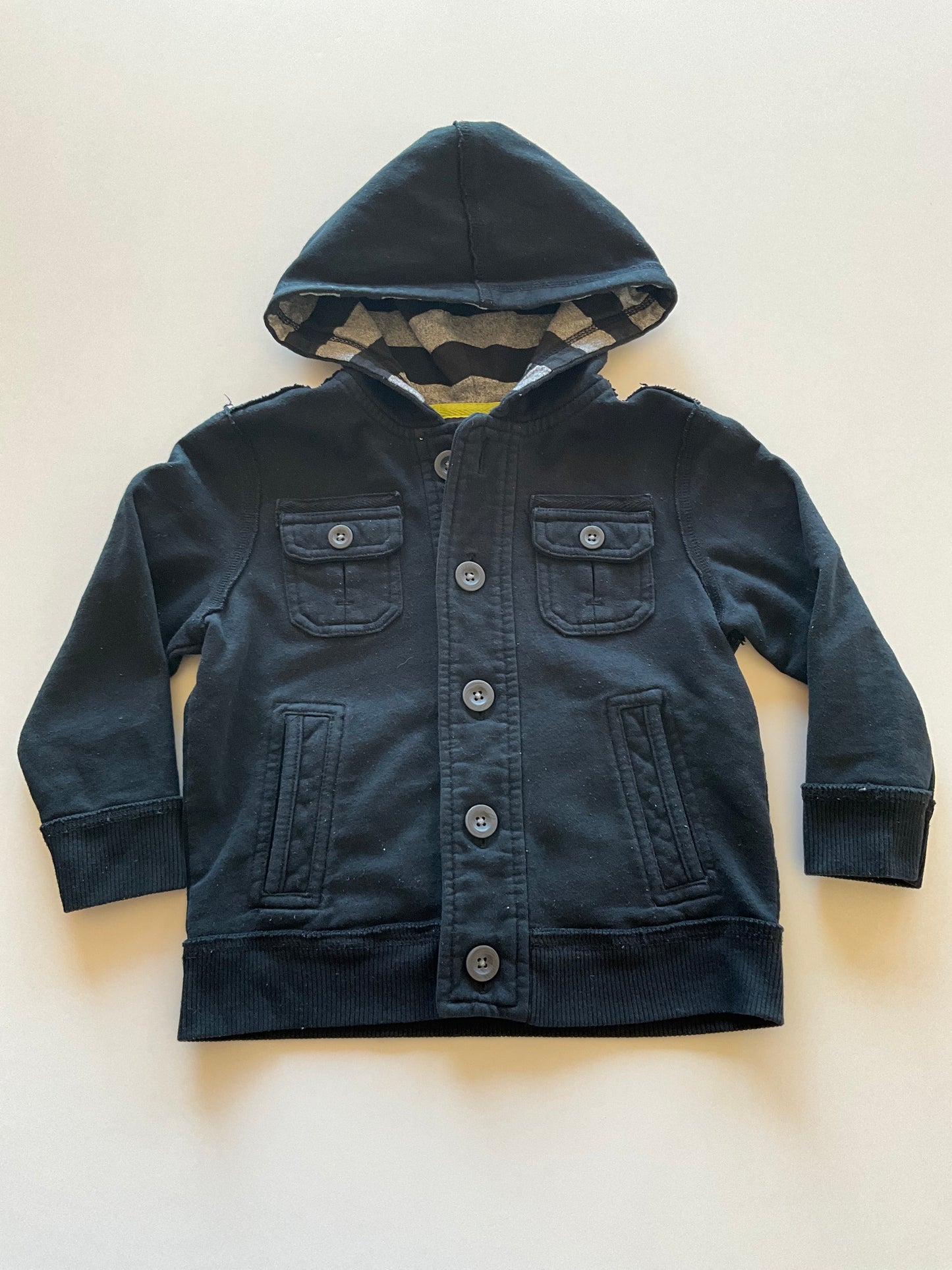 Black Button Up Hoodie