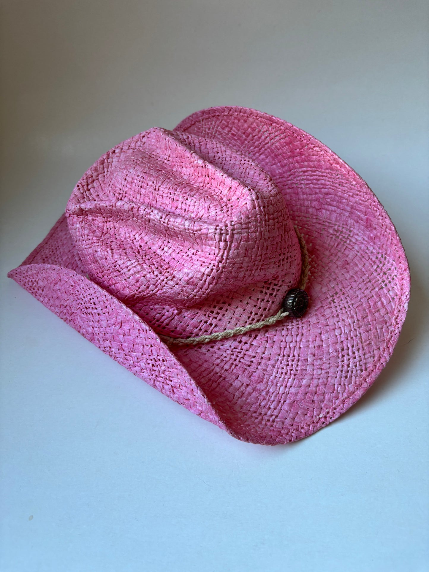 Pink Straw Cowboy Hat