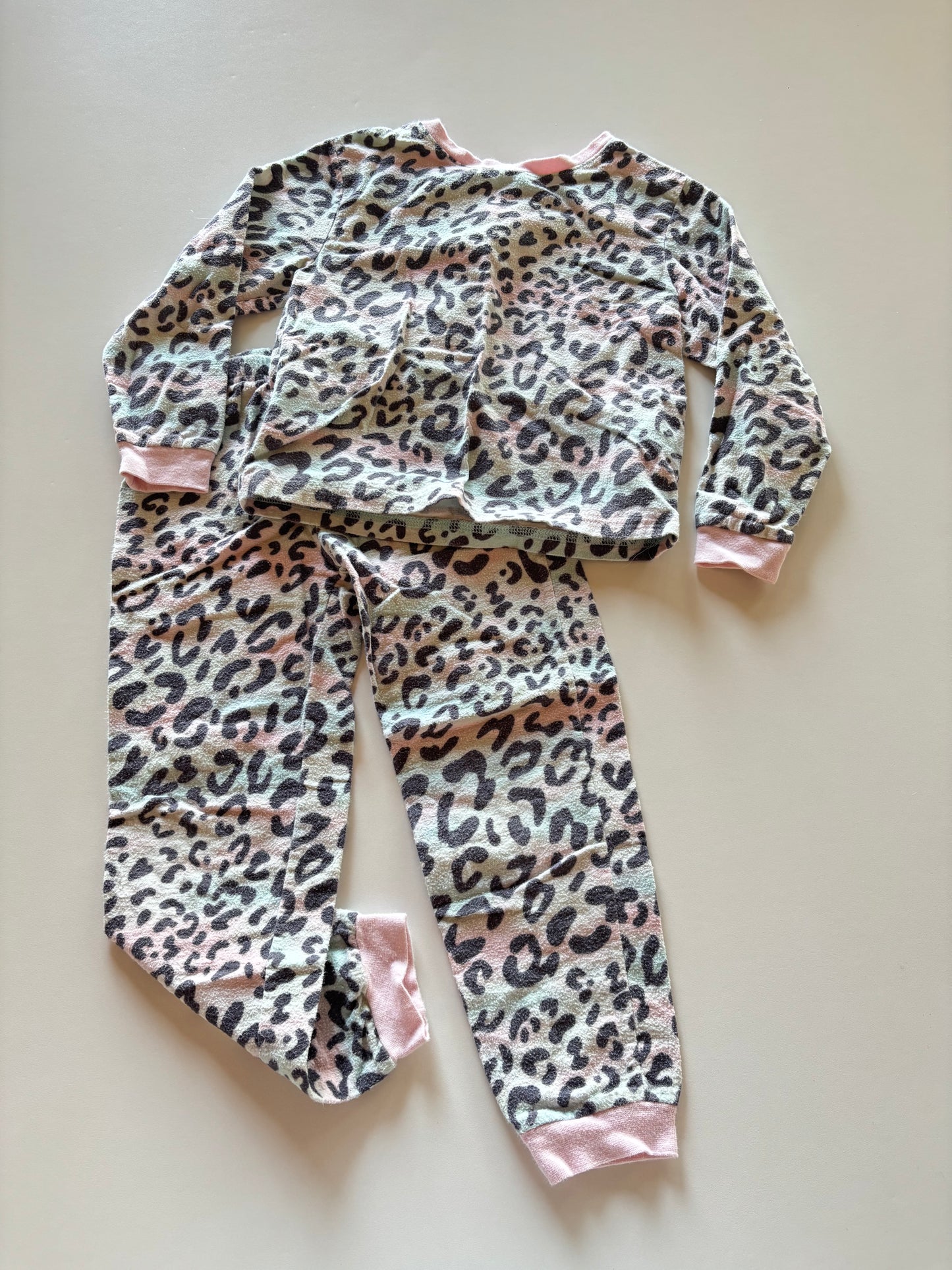 2pc Pastel Rainbow Leopard Pajamas