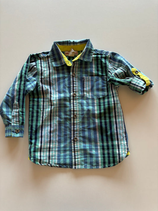 Blue & Green Plaid Shirt