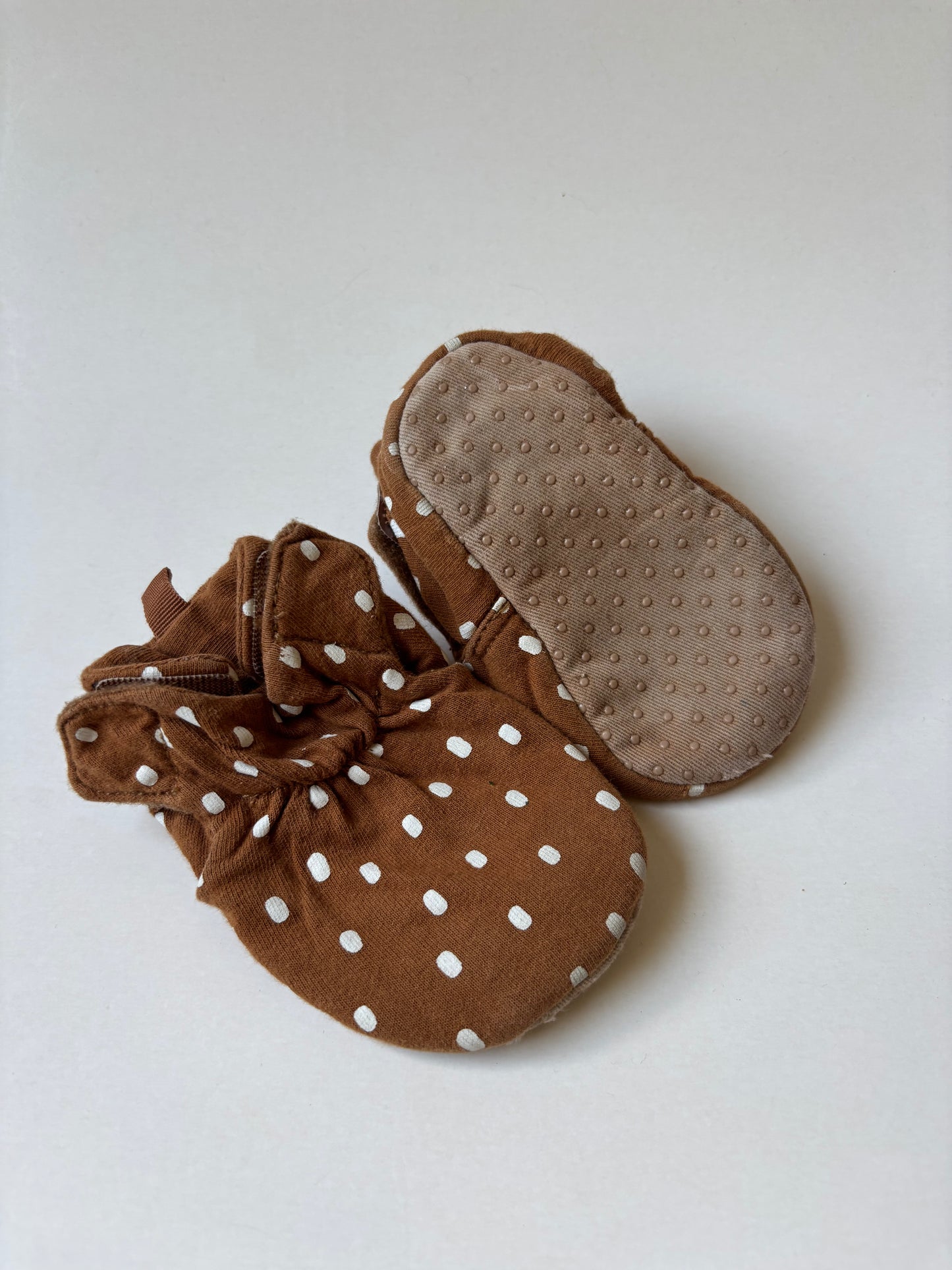 Brown Polka Dot Booties