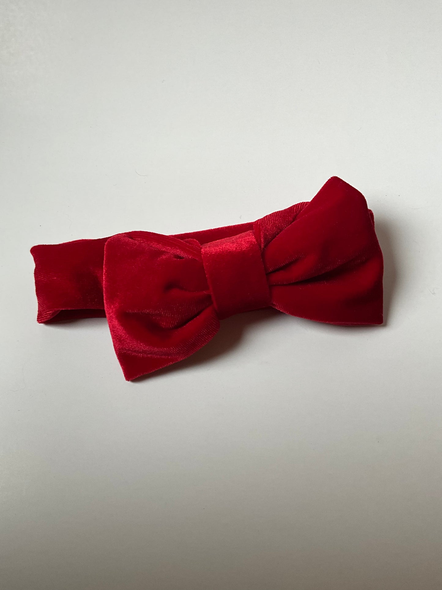 Large Red Velvet Bow Headband