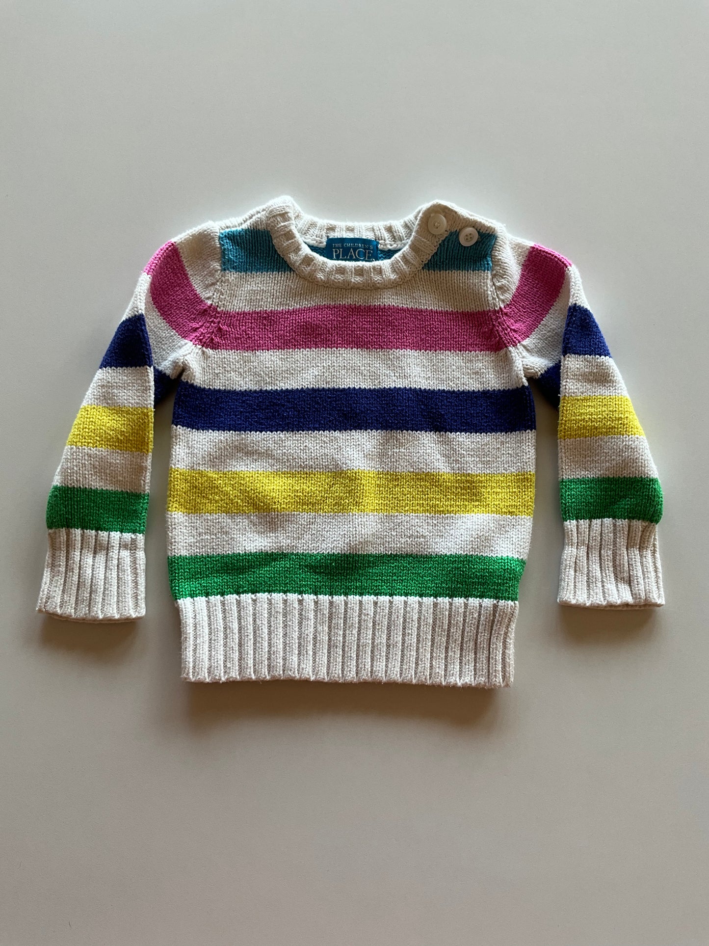 Rainbow Striped Knit Sweater