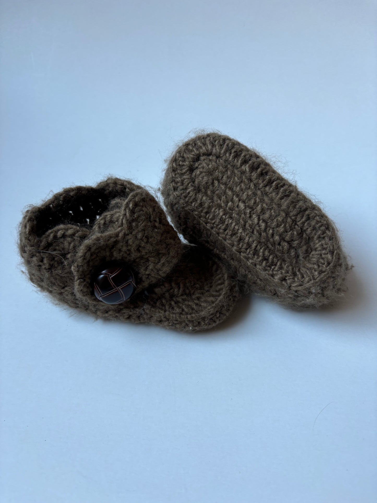 Brown Crocheted Booties