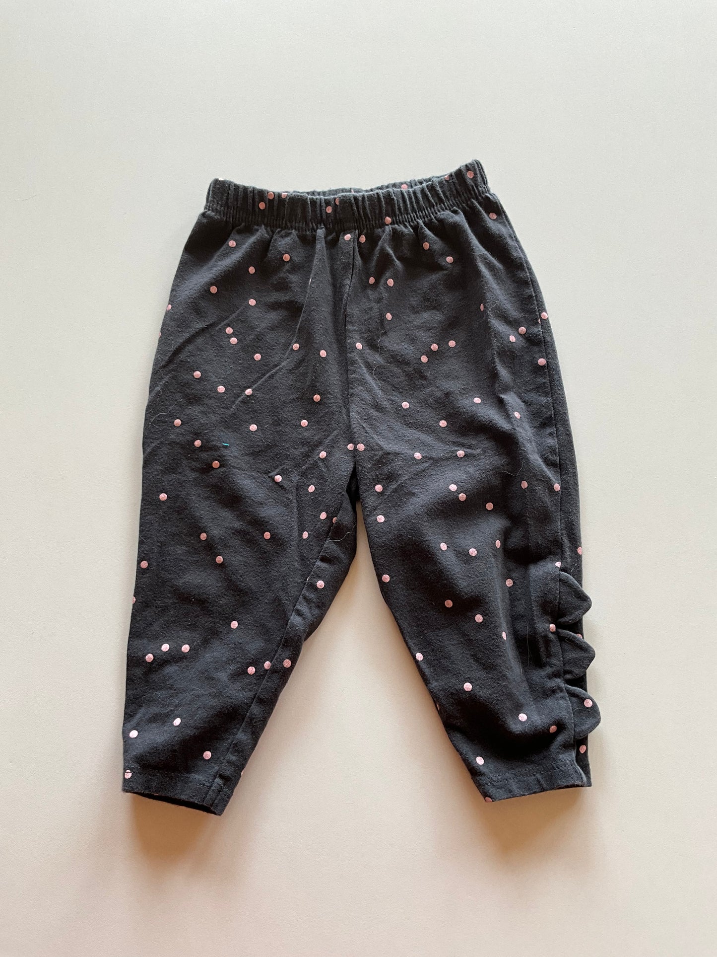 Charcoal & Pink Polka Dot Pants