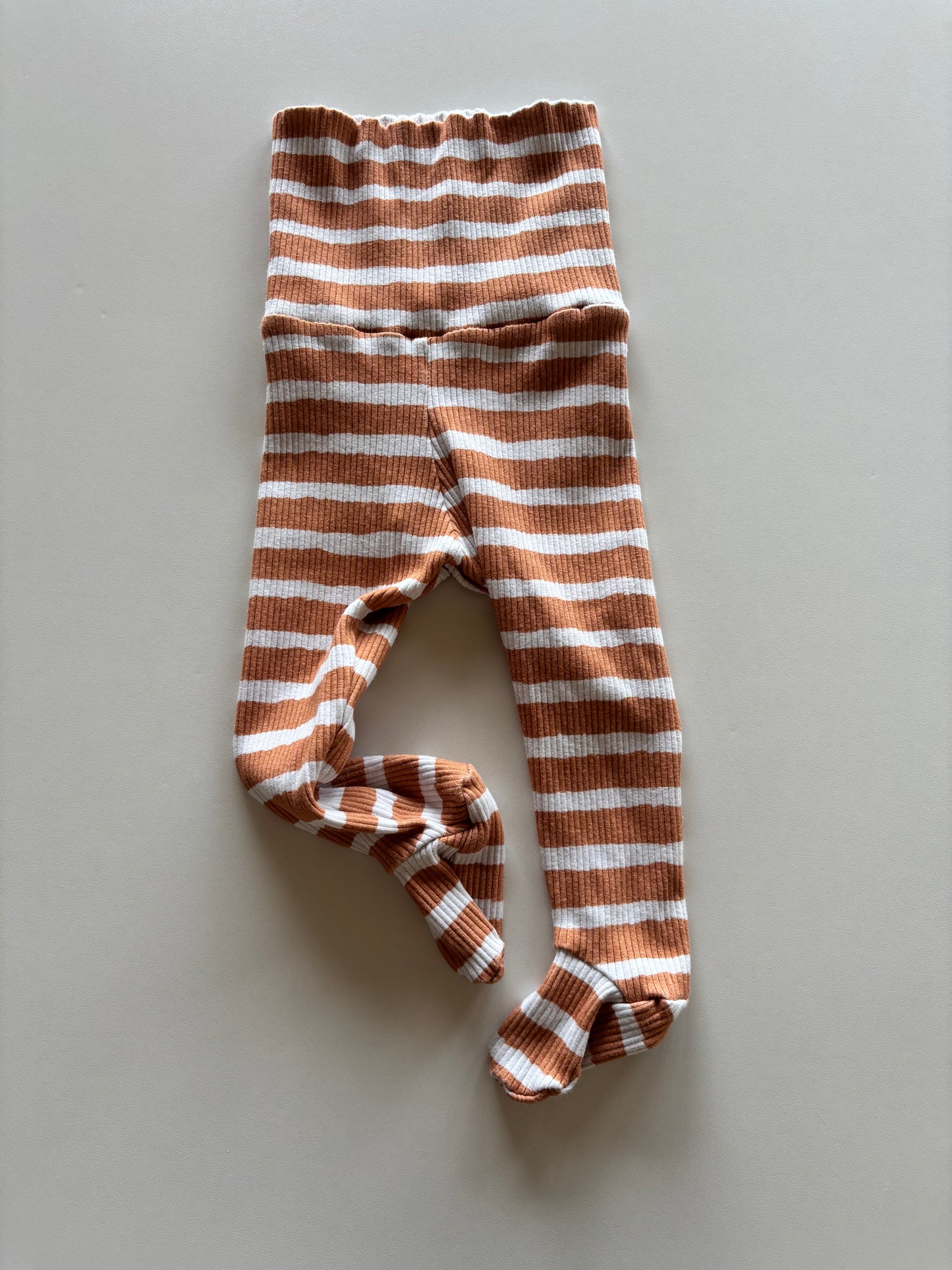 Striped Ribbed Footed Pants