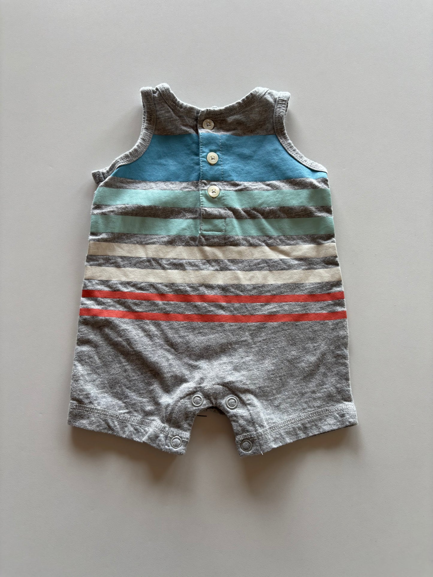 Grey Striped Romper