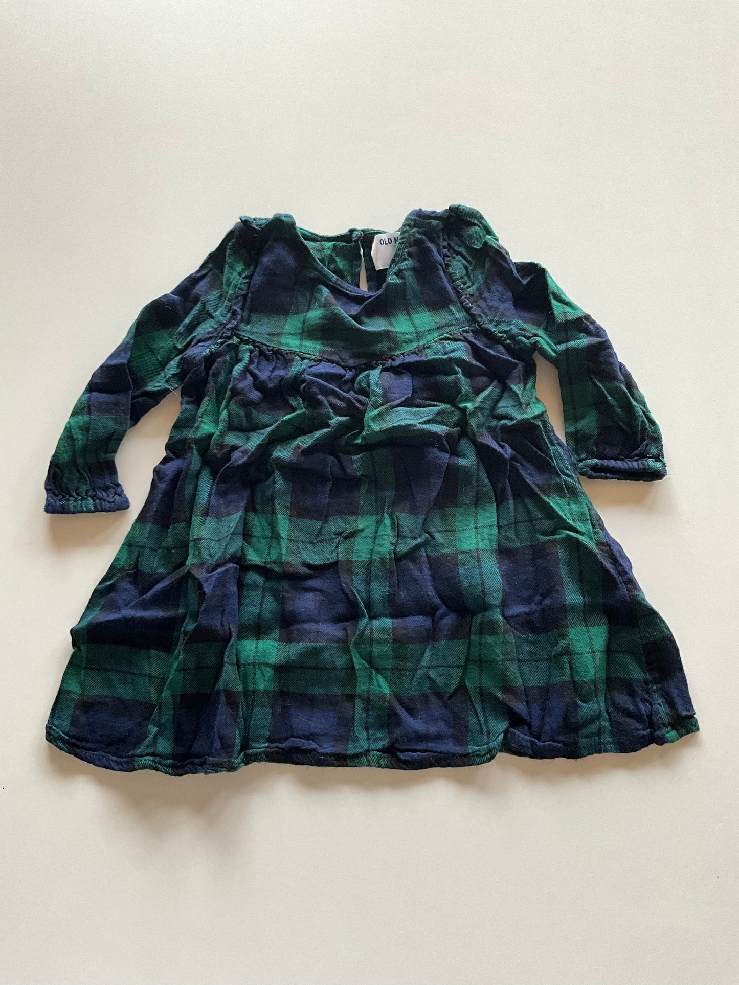 Green & Navy Plaid Dress