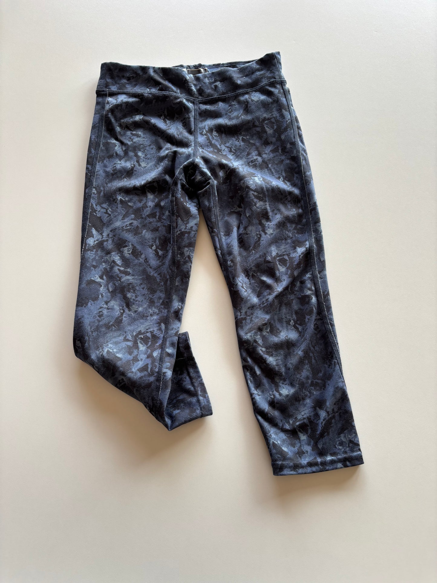 Blue Patterned Athletic Capris