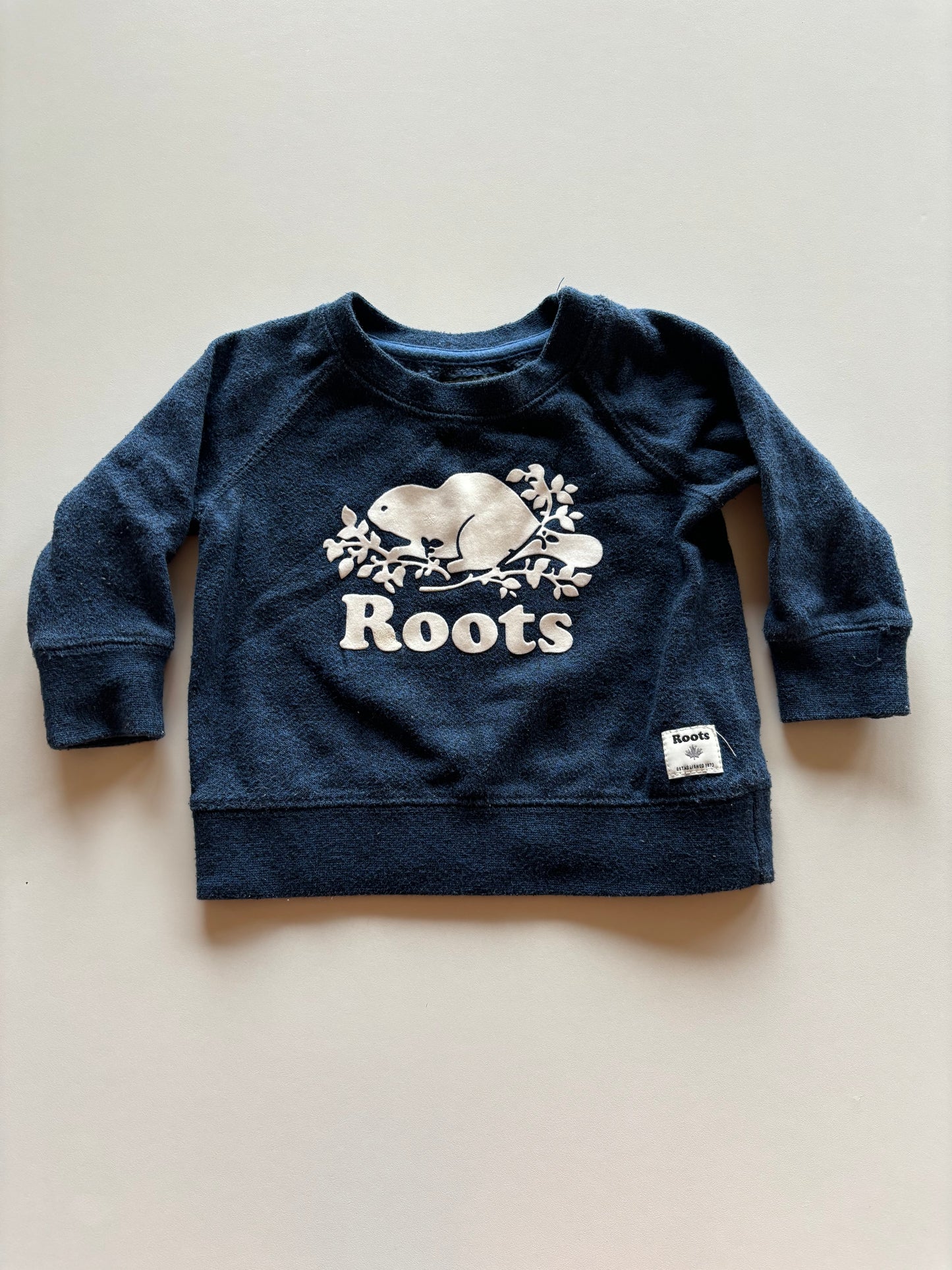 Blue Melange Roots Crewneck