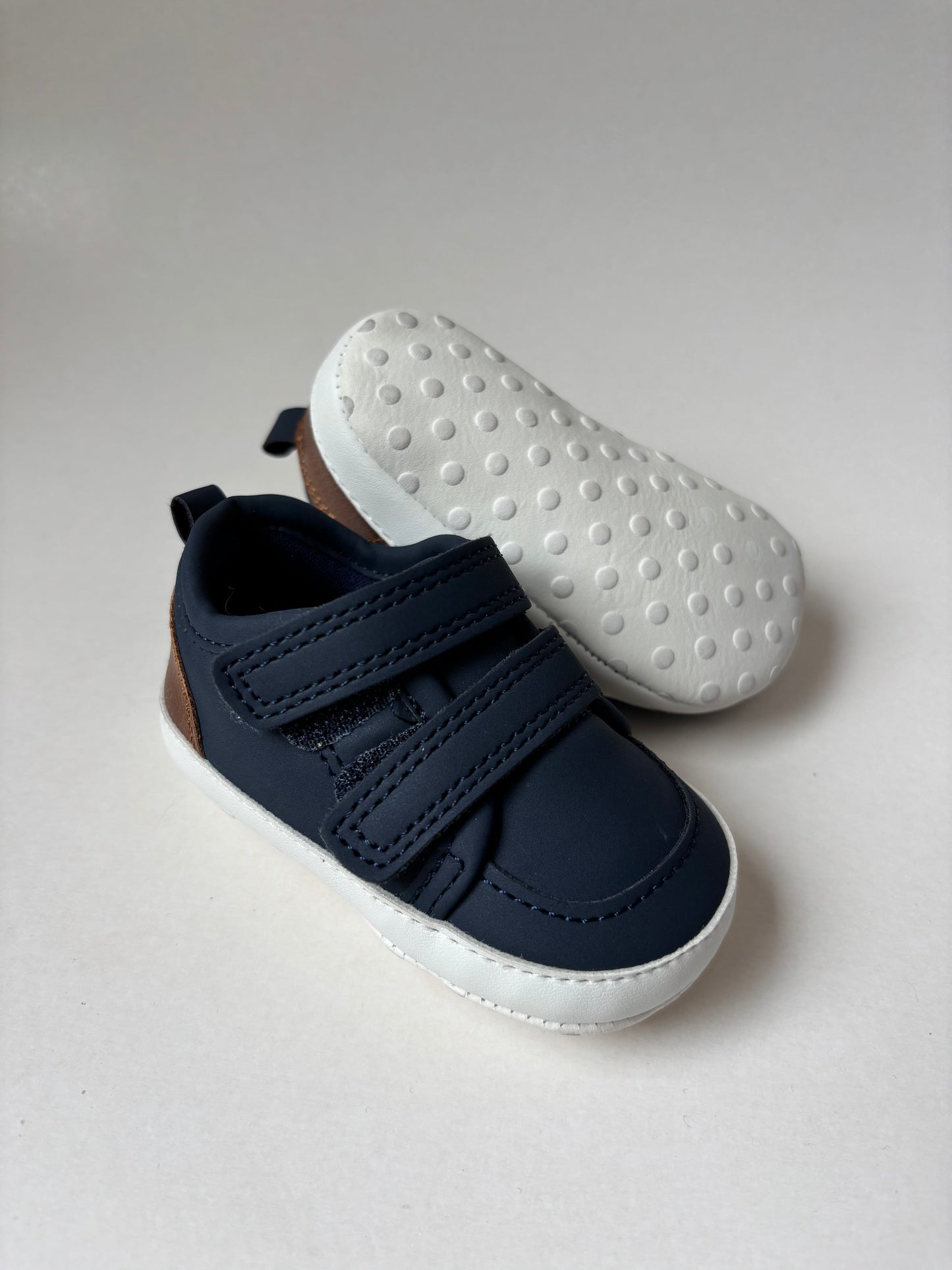 NWOT Navy & Brown Crib Shoes