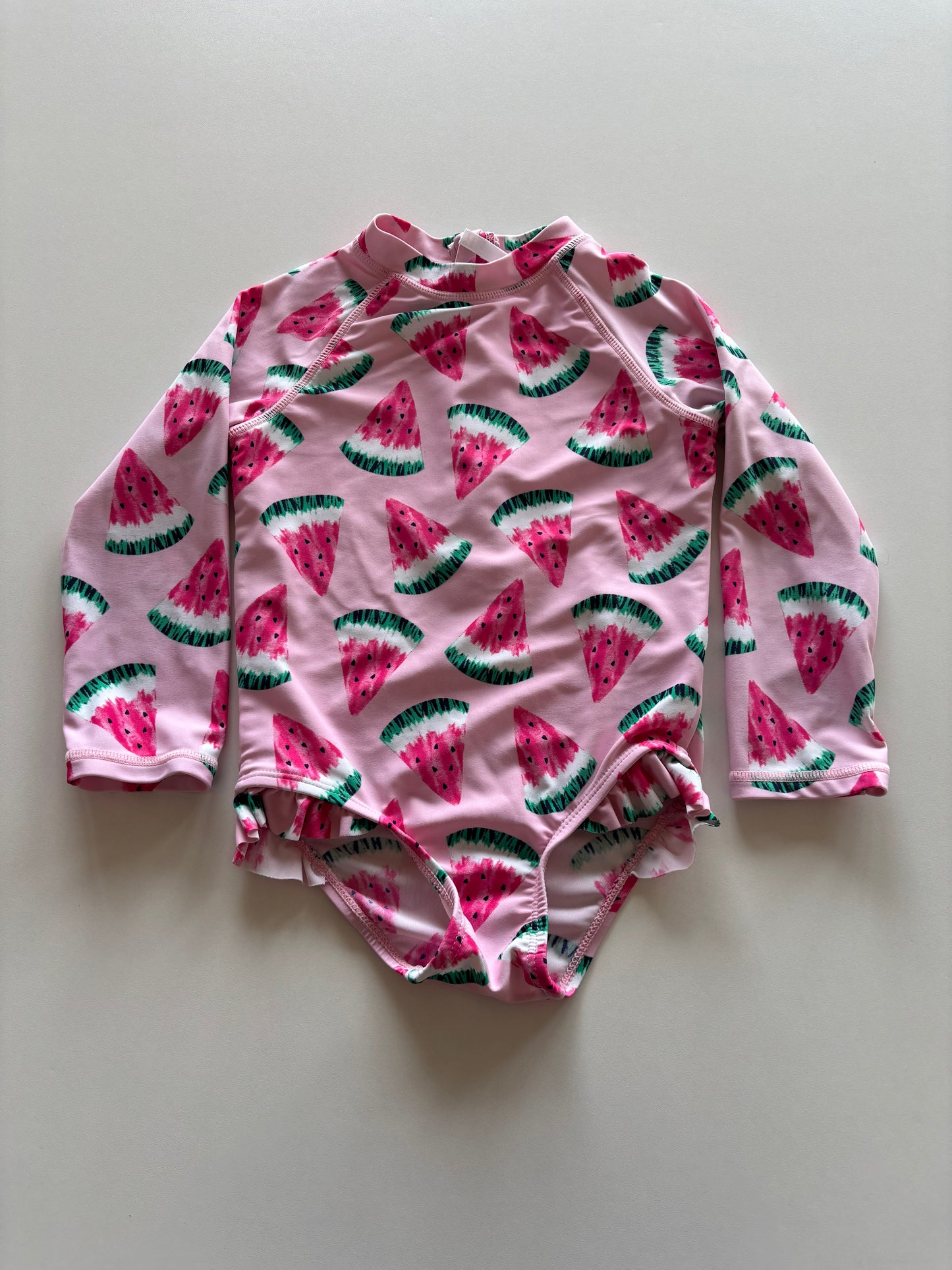 Pink Long Sleeve Watermelon Swimsuit