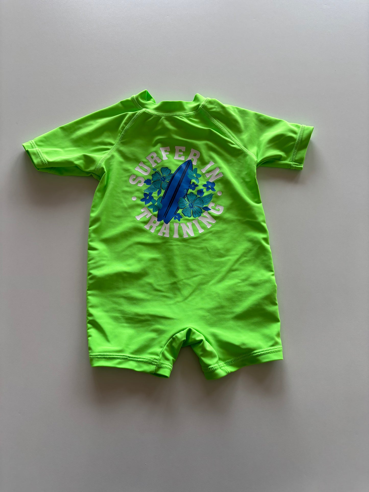 Neon Green Surf Sun Suit