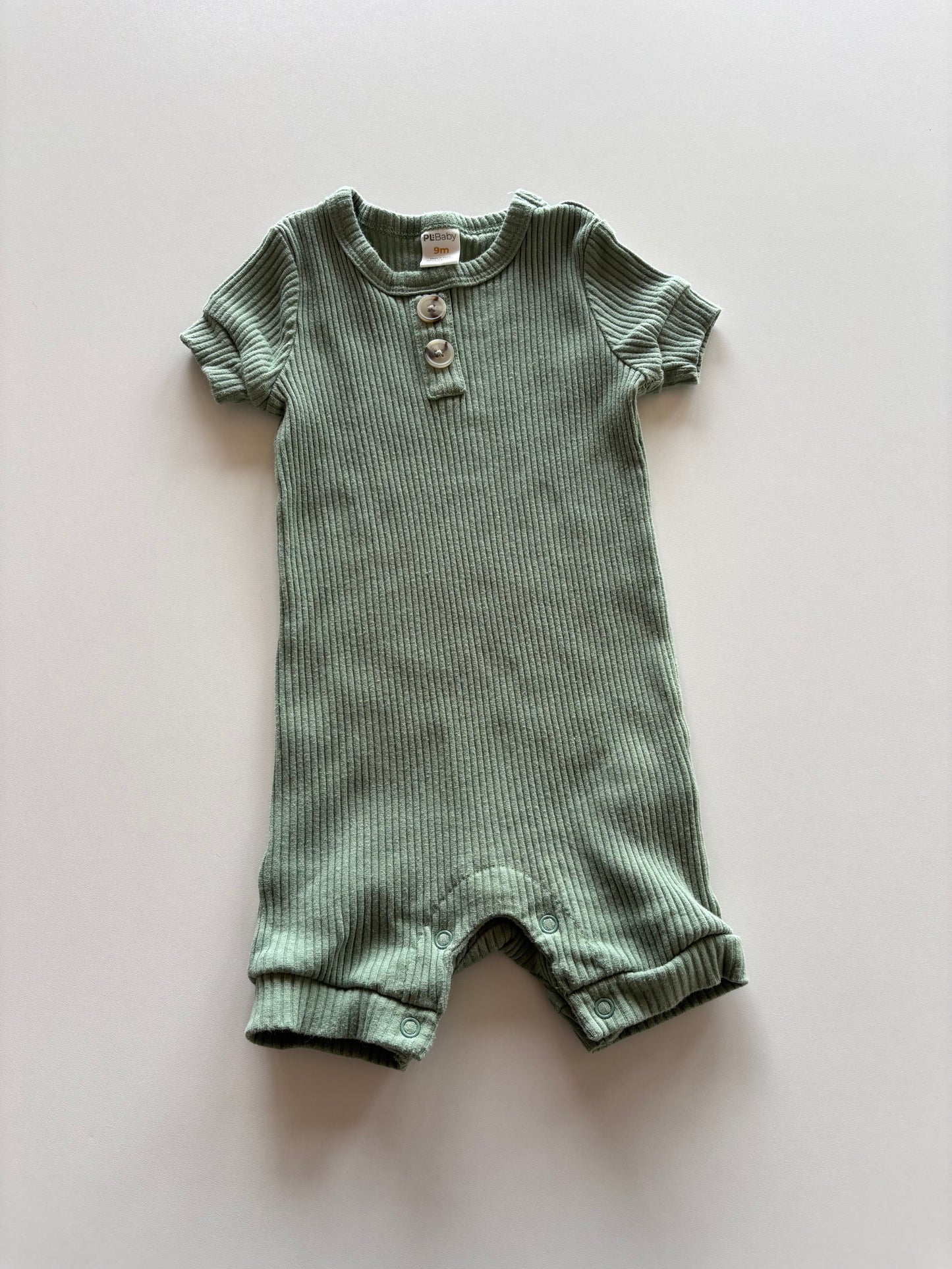 Ribbed Green Romper