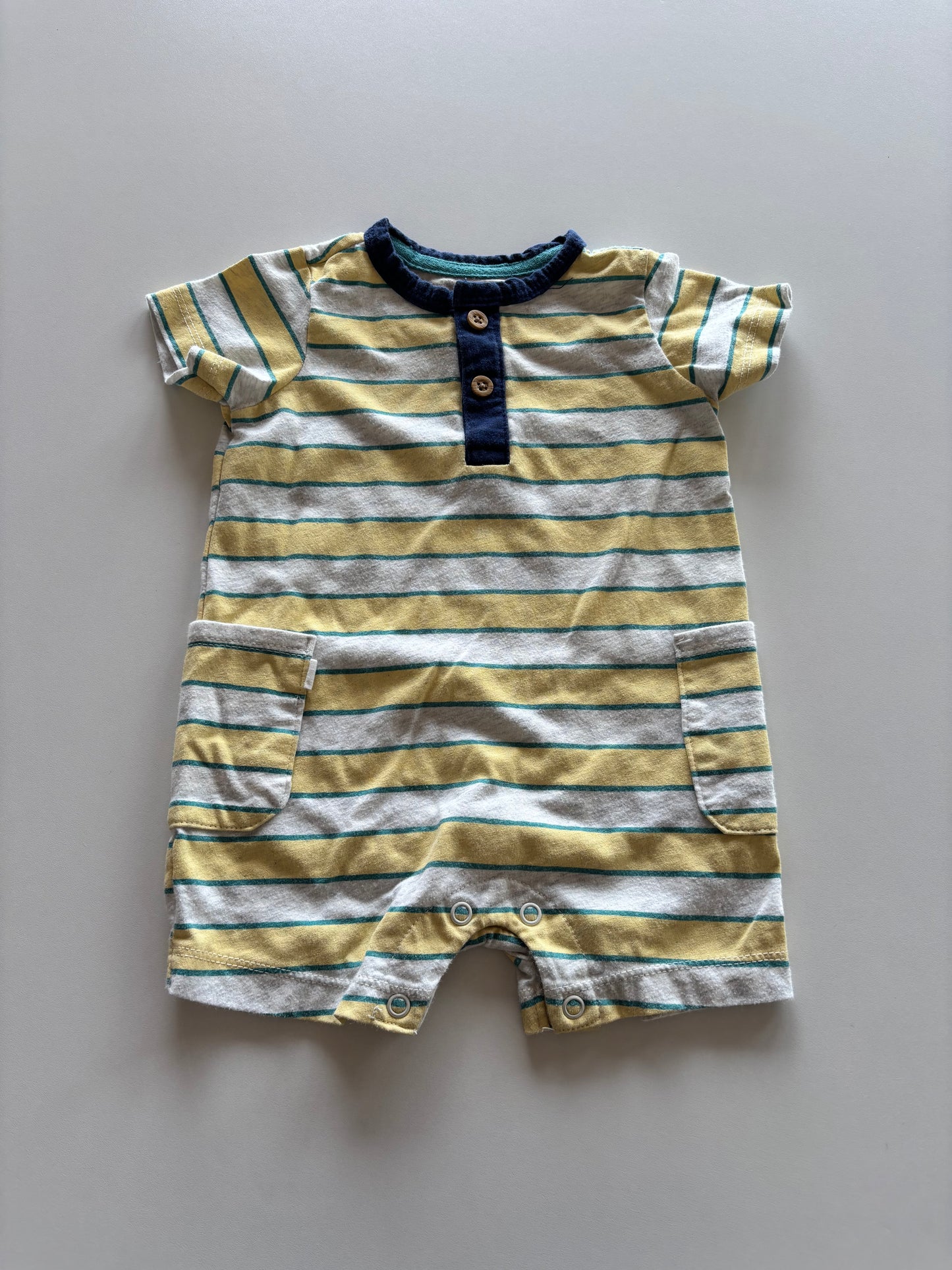 Yellow Striped Romper