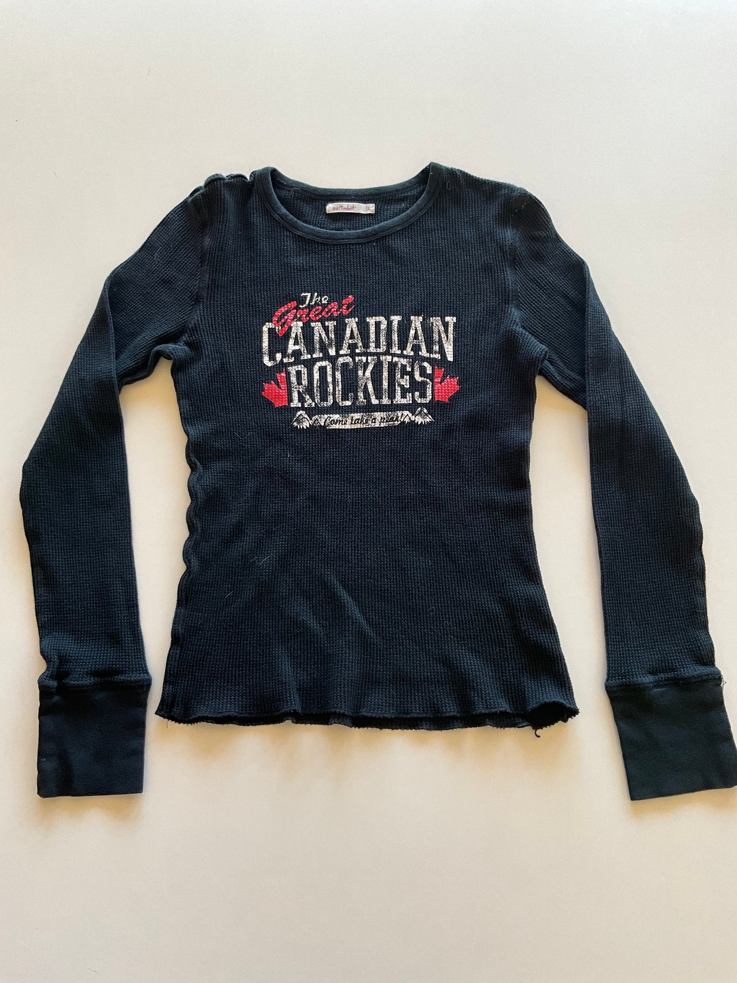 Black Canadian Rockies Waffle Shirt