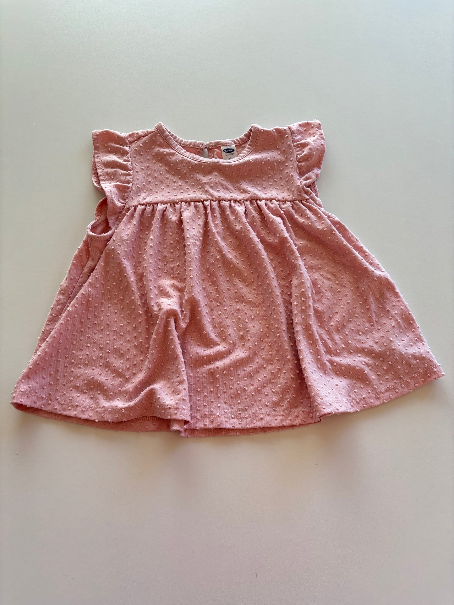 Pink Swiss Dot Peplum Tee
