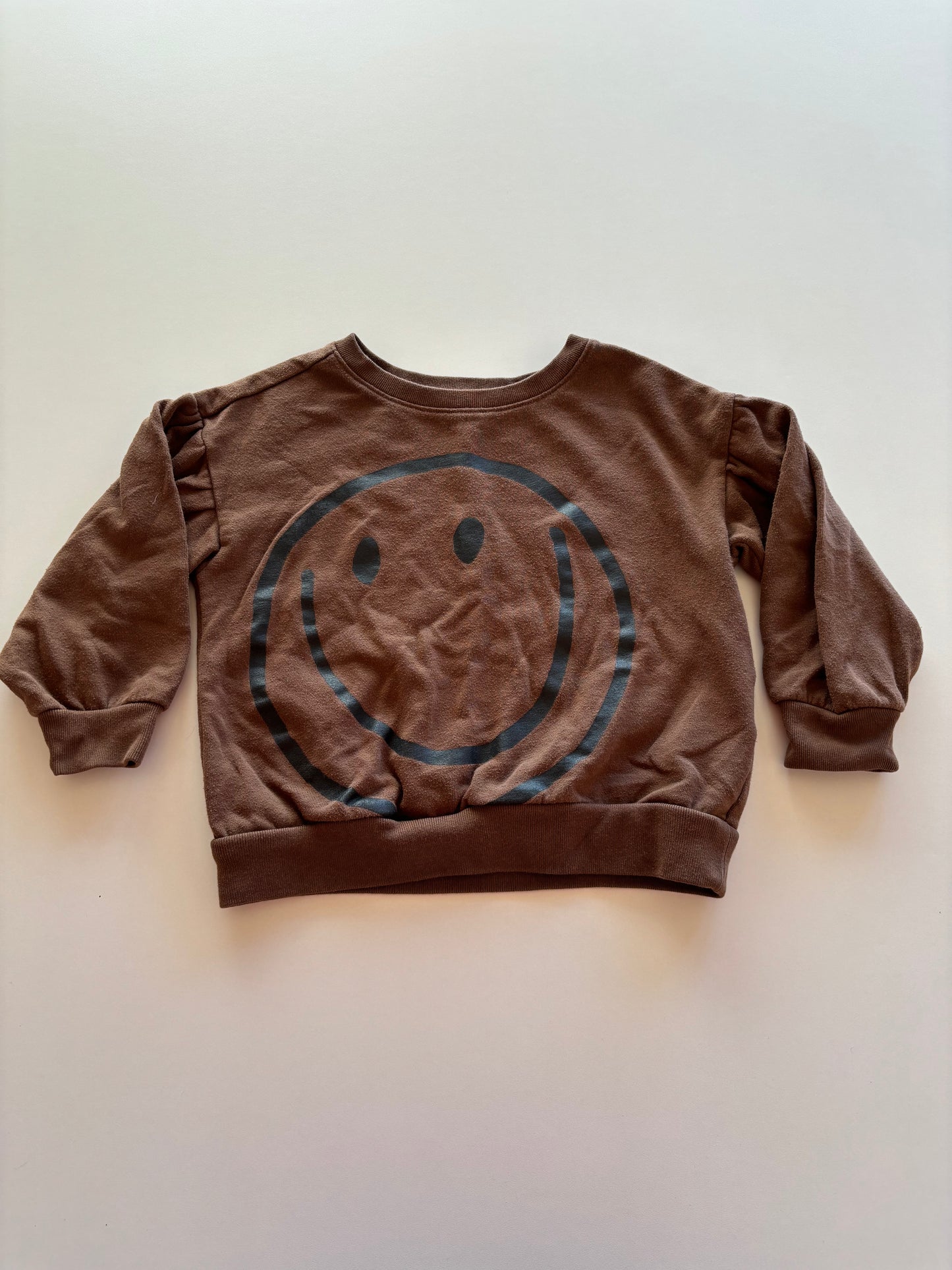 Brown Smiley Crewneck Sweater