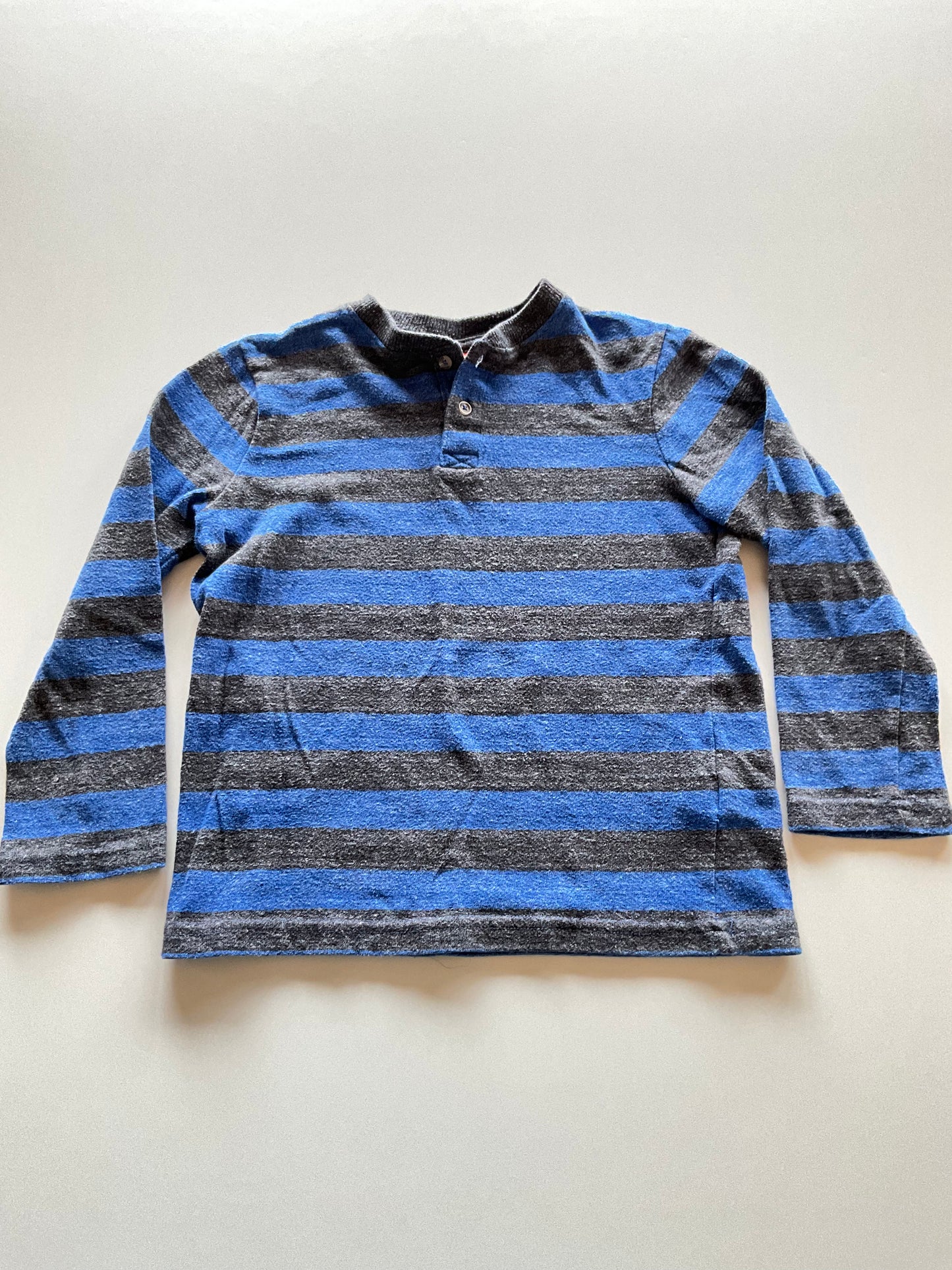 Grey & Blue Striped Henley