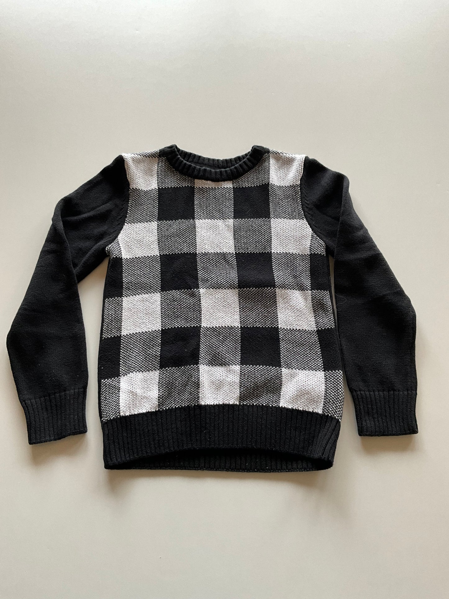 Black & White Checkered Knit Sweater