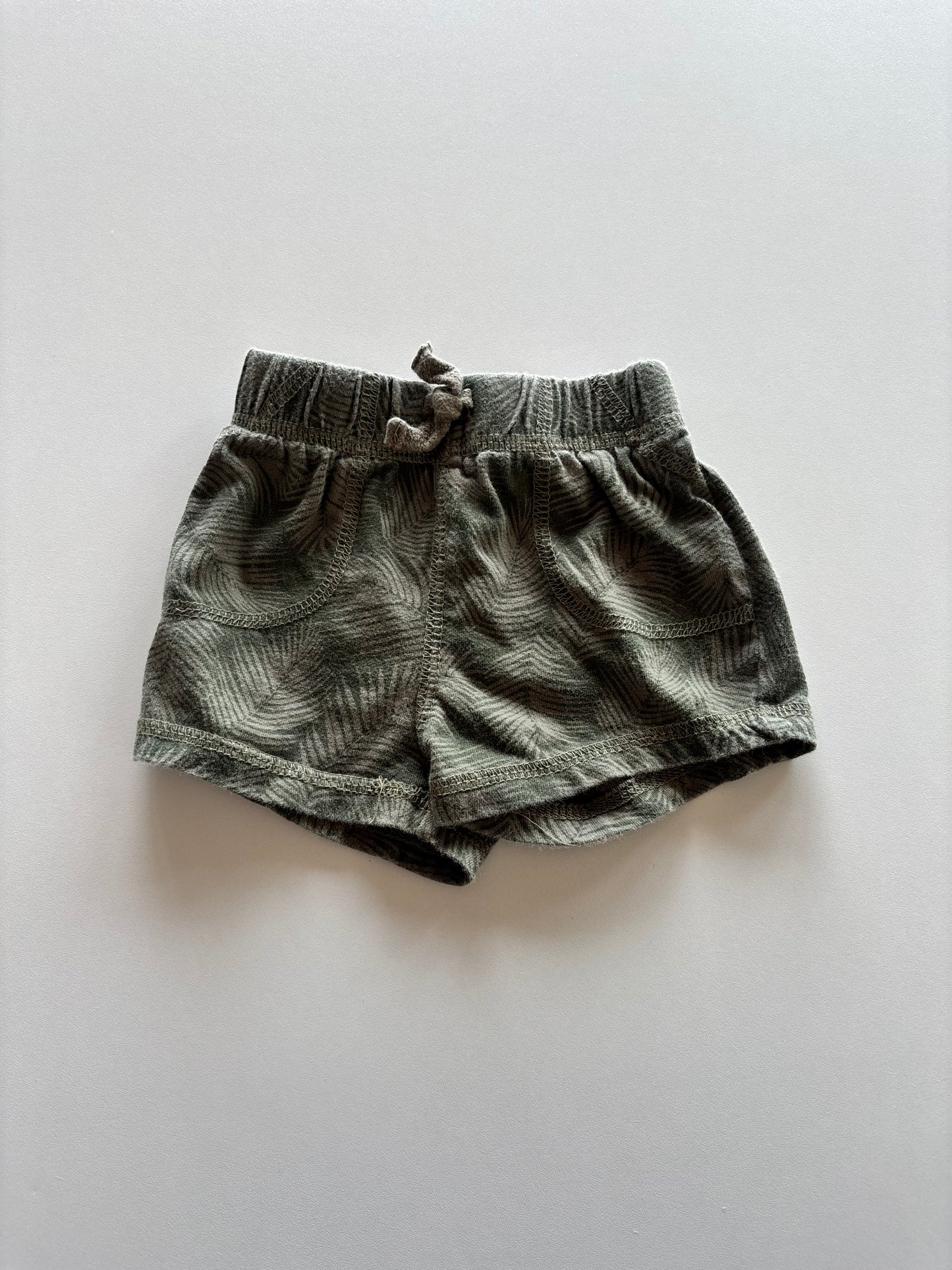 Green Tropical Print Shorts
