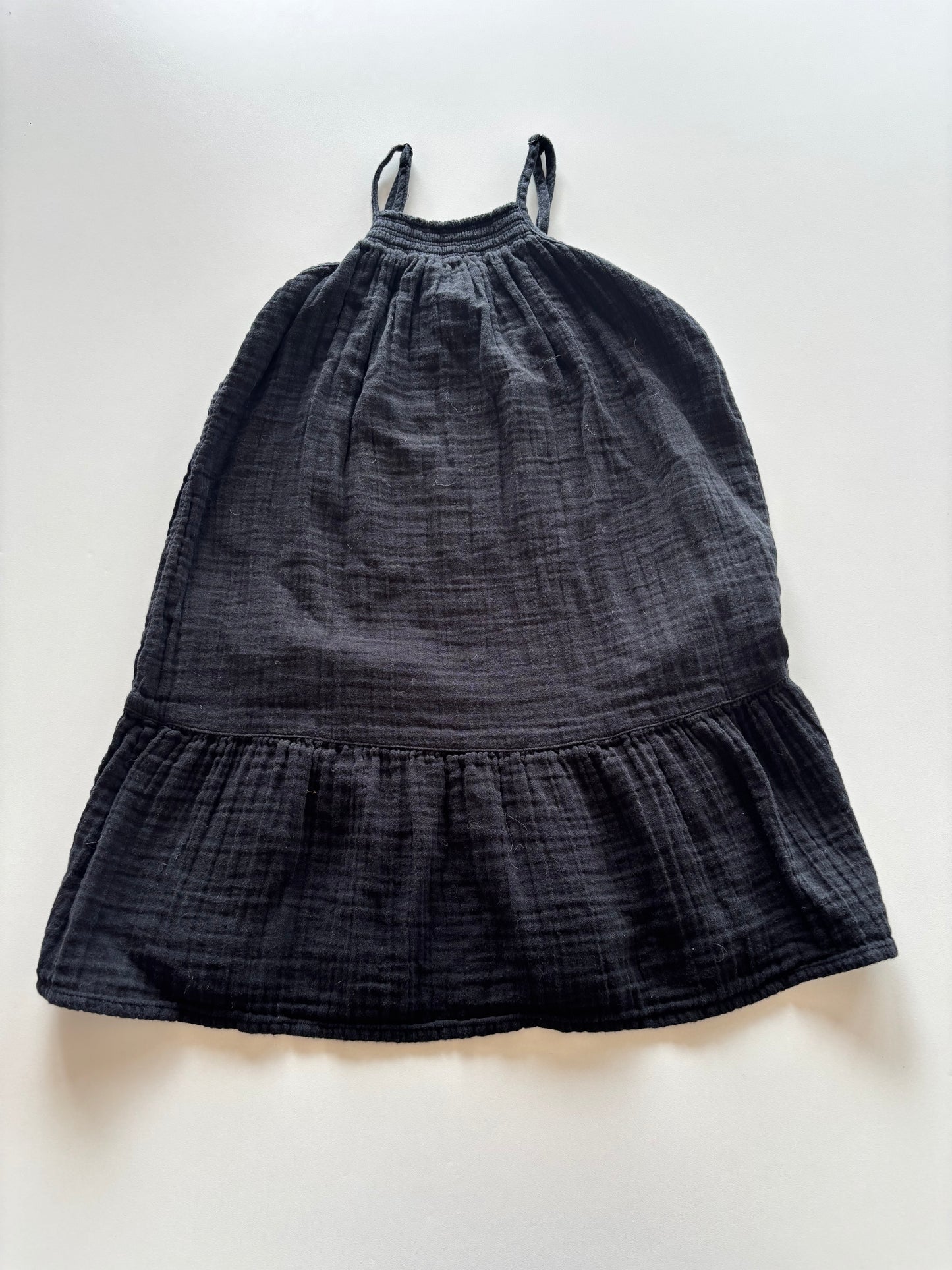 Black Cotton Textured Dress