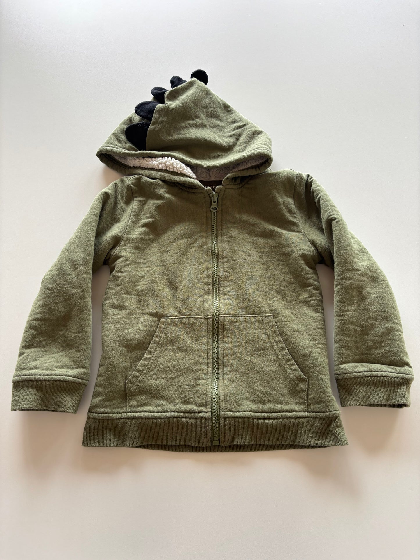 Sherpa Lined Olive Dino Hoodie