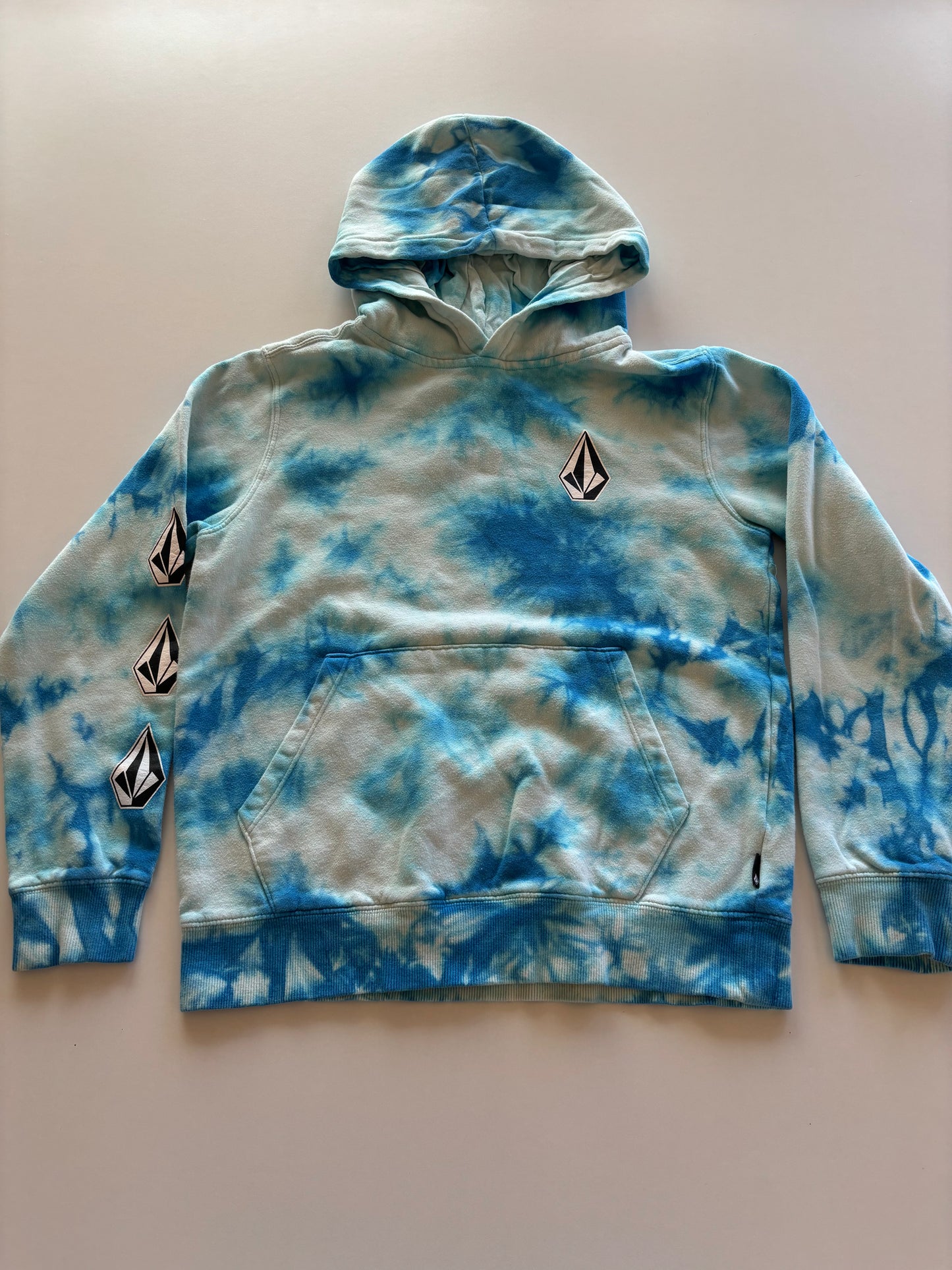 Blue & White Tie Dye Hoodie
